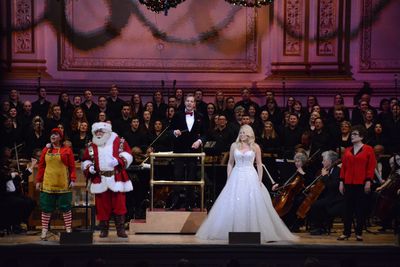 Santa Claus, Steven Reineke, Megan Hilty and Judith Clurman Photo