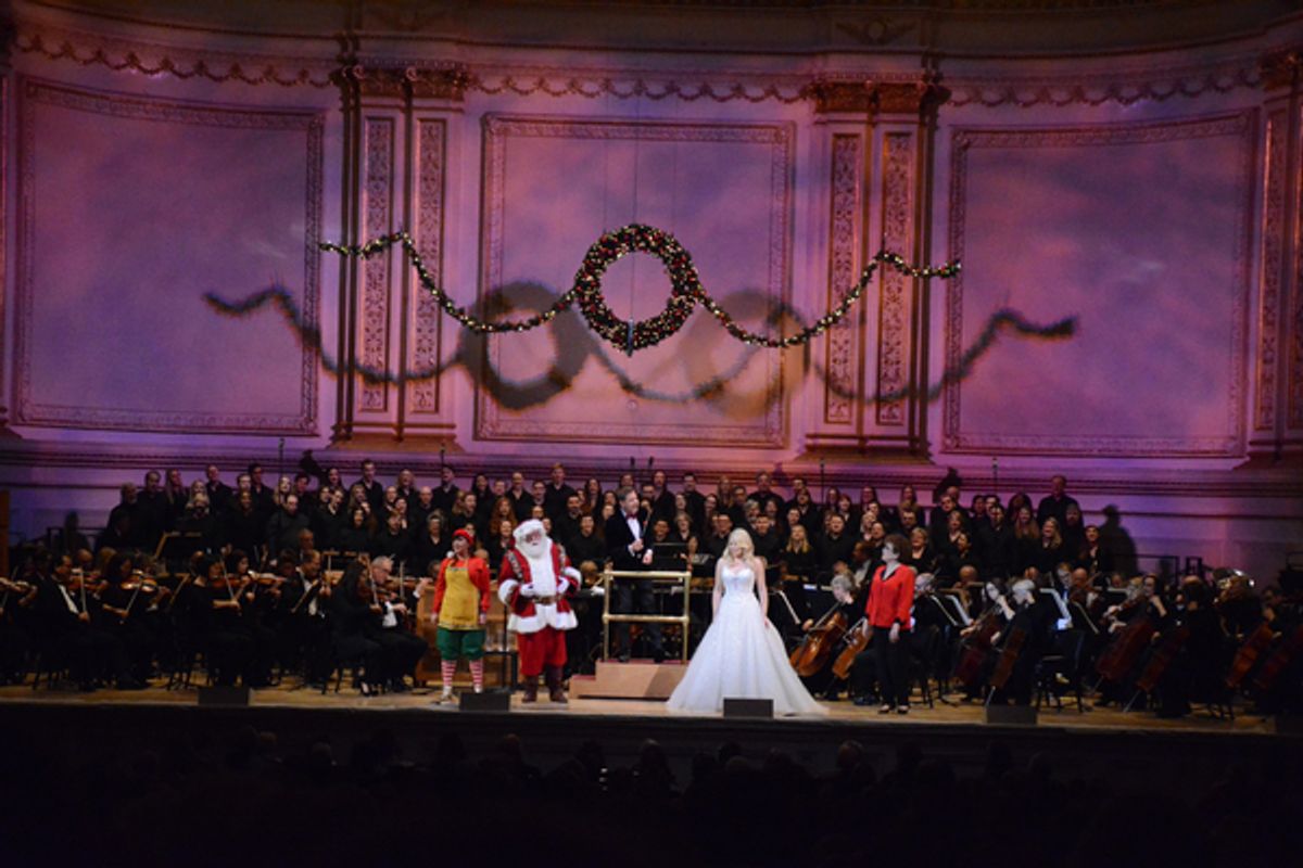 Santa Claus, Steven Reineke, Megan Hilty, Judith Clurman, The New York Pops and Essential Voices USA at 