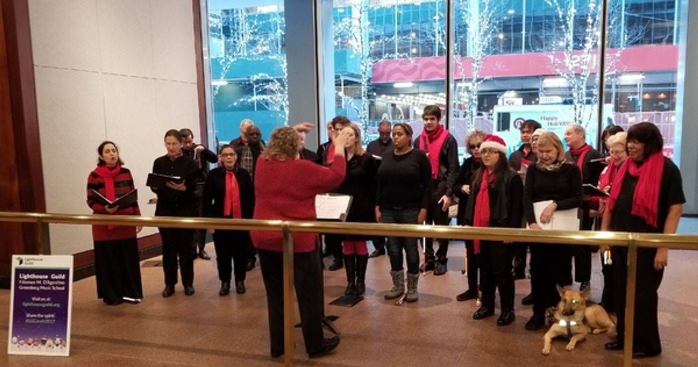 Lighthouse Guild's Vocal Ensemble Spreads Holiday Cheer During One-Day Caroling Tour In Manhattan  Image