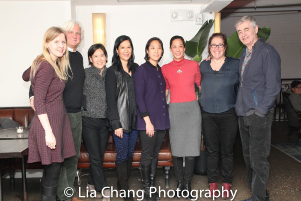 Co-producer Fenell Doremus, Producer Mark Mitten, Jill Sung, Vera Sung, Chanterelle Sung, Heather Sung, Julie Produer Goldman, Director Steve James at 