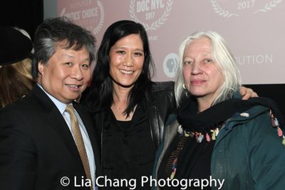 Chinatown activist Don Lee, Vera Sung and courtroom artist Christine Cornell Photo