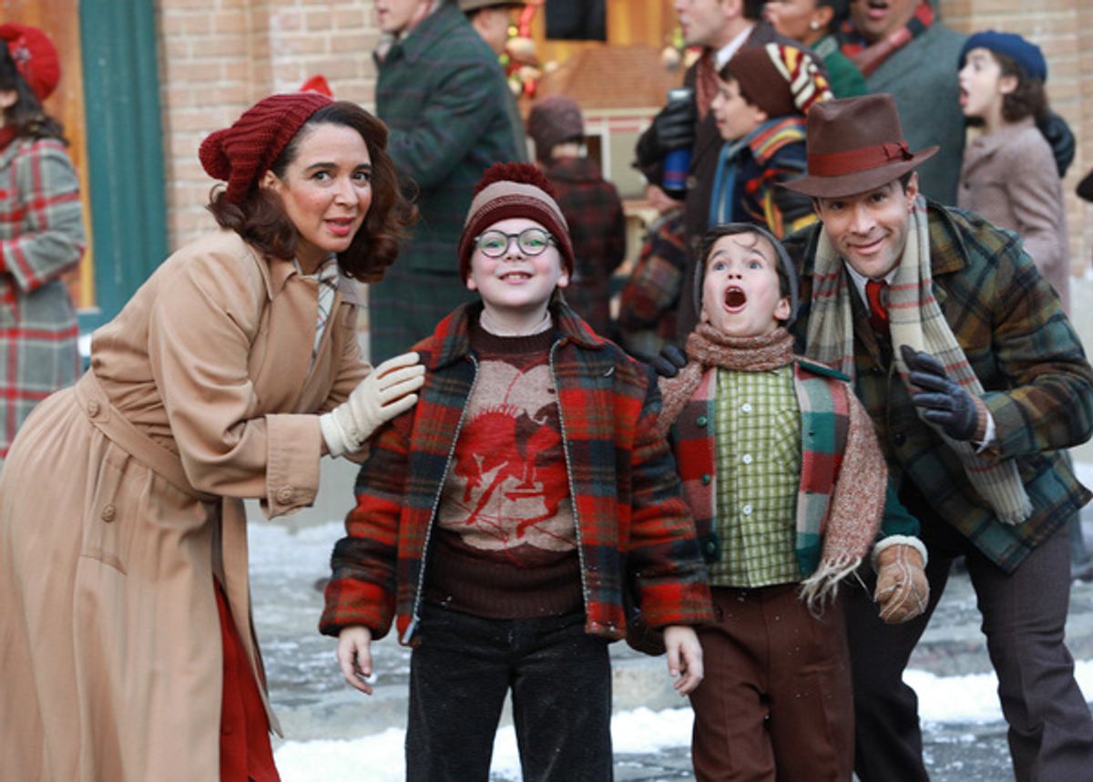 A CHRISTMAS STORY LIVE!: L-R: Cast members Maya Rudolph, Andy Walkin, Tyler Wladis and Chris Diamantopoulos  during FOXâ€™s live musical event, A CHRISTMAS STORY LIVE!, airing Sunday, Dec. 17 (7:00-10:00 PM ET live/PT tape-delayed) on FOX. CR: Jordin Alth at 