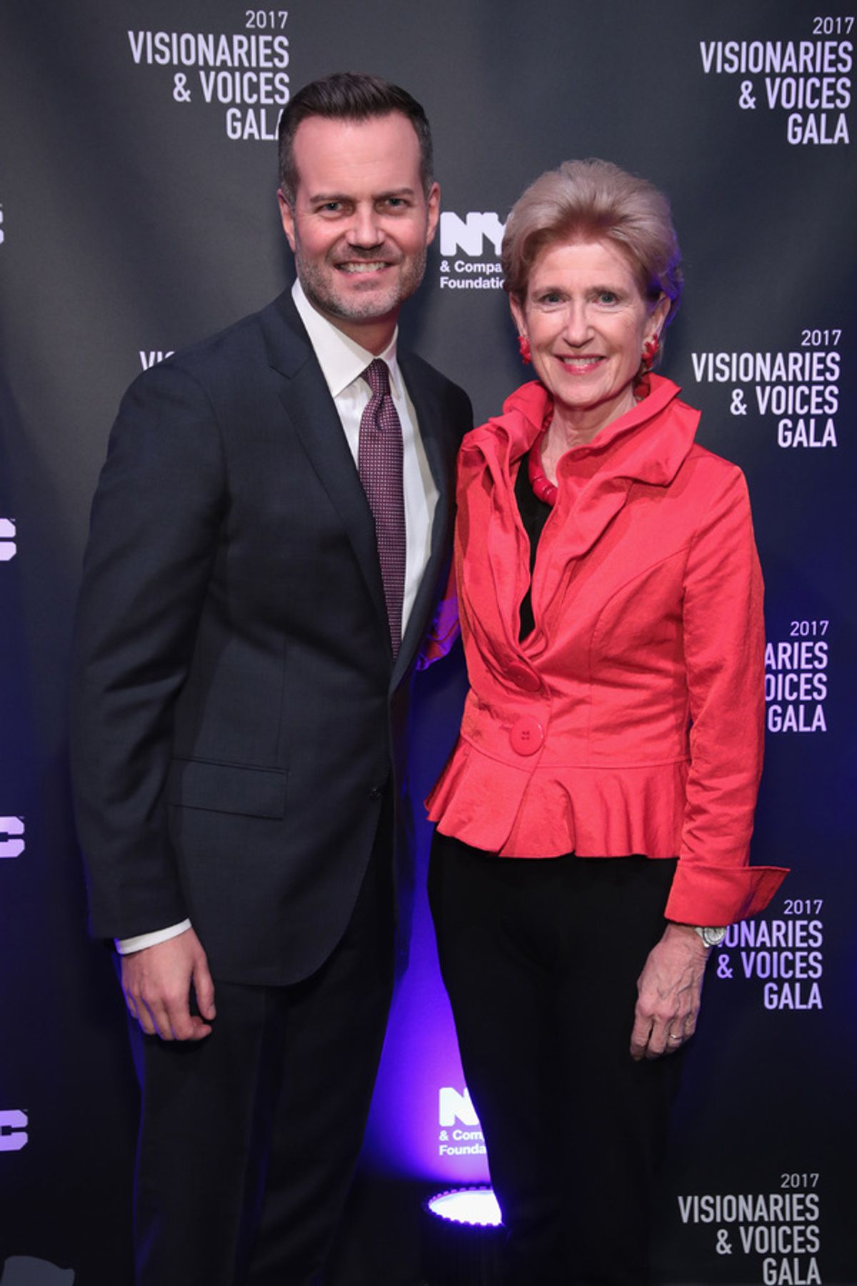 NEW YORK, NY - DECEMBER 18:  Fred Dixon of NYC & Company, and Emily Rafferty of NYC & Company Board, attend the NYC & Company Foundation Visionaries & Voices Gala 2017 on December 18, 2017 in New York City.  (Photo by Cindy Ord/Getty Images for NY & Compa at 