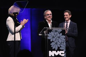 NEW YORK, NY - DECEMBER 18: Dawn Hudson, Daniel Lamarre and Danny Boockvar speak onstage at NYC & Company Foundation Visionaries & Voices Gala 2017 on December 18, 2017 in New York City. (Photo by Cindy Ord/Getty Images for NY & Company) @ BroadwayWorld NEW YORK, NY - DECEMBER 18: Dawn Hudson, Daniel Lamarre and Danny Boockvar speak ons Photo