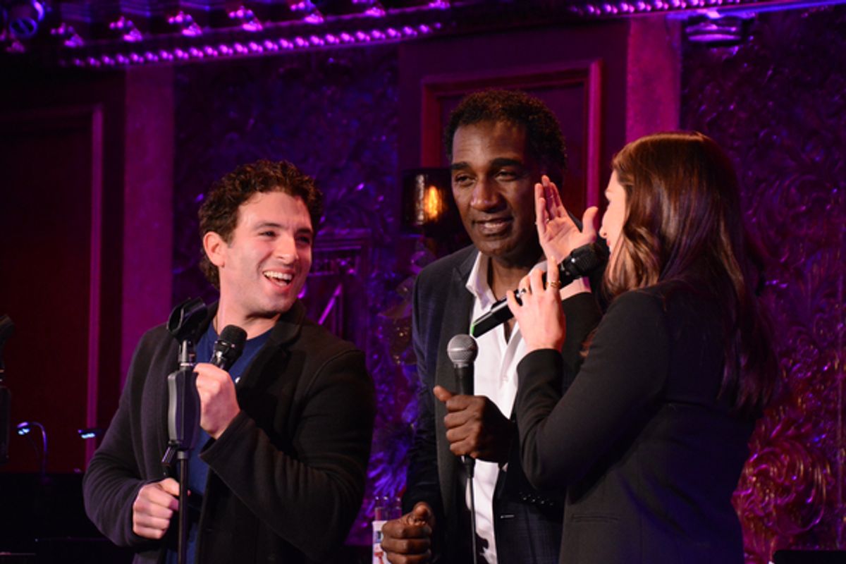 Jarrod Spector, Norm Lewis and Kelli Barrrett at 