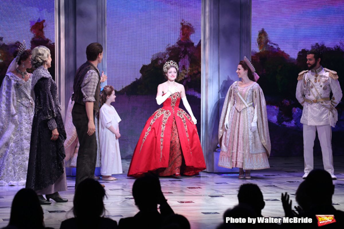 Christy Altomare and the cast during Broadway Opening Night Performance Curtain Call bows for 'Anastasia' at the Broadhurst Theatre on April 24, 2017 in New York City. at 