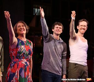 Karen Ziemba, Brandon Flynn, Jeffry Denman during the opening night performance curtain call for the Vineyard Theatre's 'Kid Victory' at the Vineyard Theatre on February 22, 2017 in New York City. @ BroadwayWorld Karen Ziemba, Brandon Flynn, Jeffry Denman during the opening night performance curta Photo
