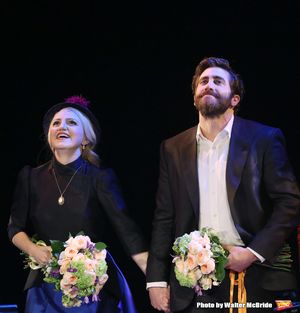 Annaleigh Ashford and Jake Gyllenhaal during the opening night performance curtain call bows for 'Sunday in the Park with George' at the Hudson Theatre on February 23, 2017 in New York City. @ BroadwayWorld Annaleigh Ashford and Jake Gyllenhaal during the opening night performance curtain ca Photo