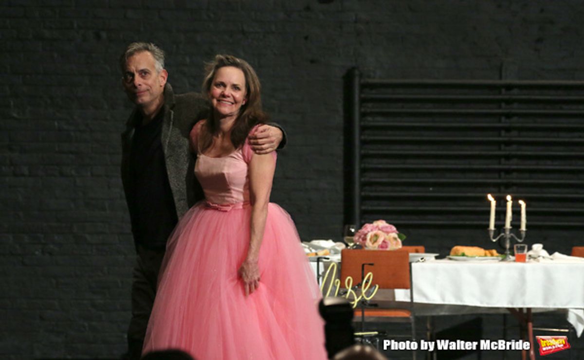 Joe Mantello and Sally Field during the Broadway Opening Night Performance Curtain Call Bows for 'The Glass Menagerie'' at the Belasco Theatre on March 9, 2017 in New York City. at 