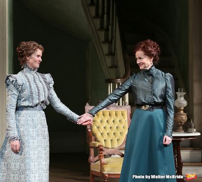 Cynthia Nixon and Laura Linney during the Broadway Opening Night Curtain Call bows fo Photo