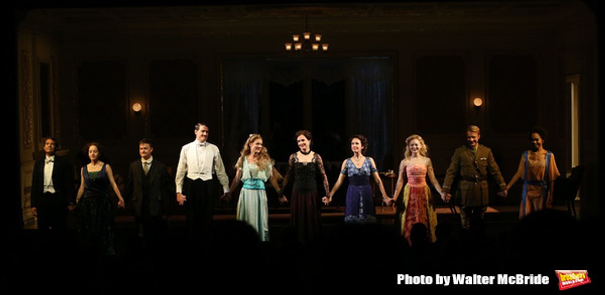 Alfredo Narciso, Brooke Bloom, Steven Boyer, Gabriel Ebert, Charlotte Parry, Elizabeth McGovern, Anna Camp, Anna Baryshnikov, Matthew James Thomas and Cara Ricketts during the Broadway Opening Night performance Curtain Call Bows for The Roundabout Theatre at 