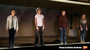Stefania LaVie Owen, Justice Smith, Lucas Hedges and Ari Graynor during the 'Yen' Opening Night Curtain Call bows at the Lortel Theatre on January 31, 2017 in New York City. @ BroadwayWorld Stefania LaVie Owen, Justice Smith, Lucas Hedges and Ari Graynor during the 'Yen' Ope Photo