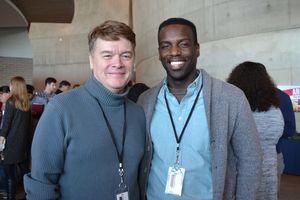 John Scherer (Robert F. Kennedy) and Desmond Bing (Bob Moses/Hosea Williams/Ronald Frye/Father Clements) at the first rehearsal of The Great Society running February 2-March 11, 2018 at Arena Stage at the Mead Center for American Theater. @ BroadwayWorld John Scherer (Robert F. Kennedy) and Desmond Bing (Bob Moses/Hosea Williams/Ronald Fr Photo