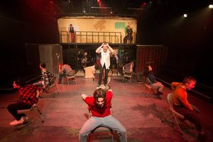 (Center) MARK ALFORD (Johnny) and the Ensemble from the Lakewood Playhouse Production Photo