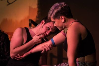 MARK ALFORD (Johnny) and DANI HOBBS (Whatshername) from the Lakewood Playhouse Produc Photo