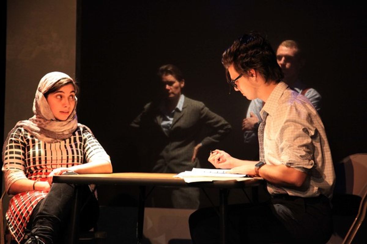 Gloria Imseih Petrelli and Hunter Price, (rear) Amy Johnson and Peter Surma in MONSTER by Mairi Glynn, directed by Ilesa Duncan at 