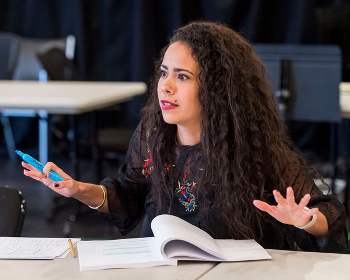Cast member Keren Lugo at the first rehearsal for â€"Water by the Spoonfulâ€ by Quiara AlegrÃ­a Hudes. Directed by Lileana Blain-Cruz, â€"Water by the Spoonfulâ€ runs January 31 through March 11, 2018, at the Center Theatre Group/Mark Taper Forum. For t at 