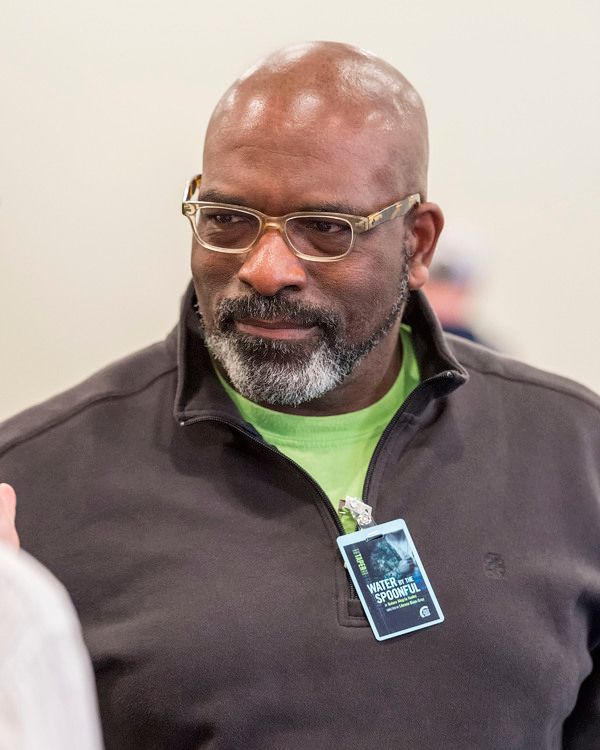 Cast member Bernard K. Addison at the first rehearsal for â€œWater by the Spoonfu Photo