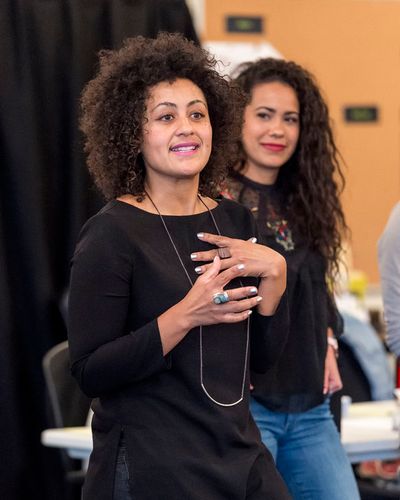L-R: Director Lileana Blain-Cruz and cast member Keren Lugo at the first rehearsal fo Photo