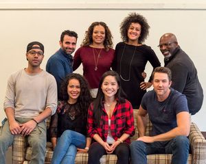 Clockwise from left: Cast members Sean Carvajal, Nick Massouh, Luna Lauren Vlez, director Lileana Blain-Cruz and cast members Bernard K. Addison, Josh Braaten, Sylvia Kwan and Keren Lugo at the first rehearsal for â€"Water by the Spoonful†by Quiara Ale @ BroadwayWorld Clockwise from left: Cast members Sean Carvajal, Nick Massouh, Luna Lauren Vlez, dire Photo