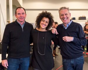 L-R: Center Theatre Group Associate Artistic Director Kelley Kirkpatrick, director Lileana Blain-Cruz and Center Theatre Group Artistic Director Michael Ritchie at the first rehearsal for â€"Water by the Spoonful†by Quiara AlegrÃa Hudes. Directed by L @ BroadwayWorld L-R: Center Theatre Group Associate Artistic Director Kelley Kirkpatrick, director Li Photo