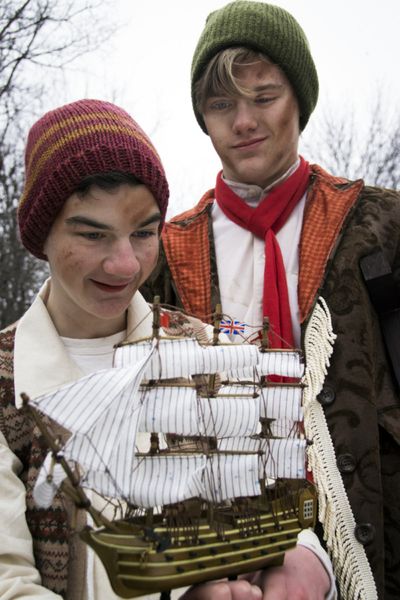 Will McDonald and Logan Beutel in Treasure Island.  Photo by Jason Johnson-Spinos.  Photo