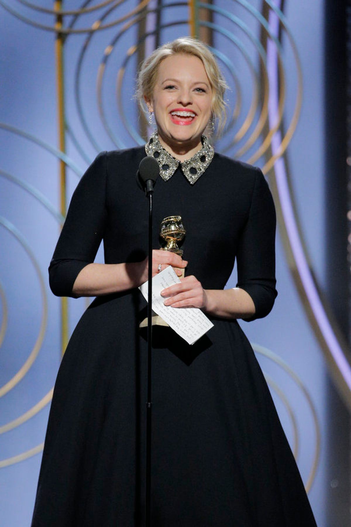 75th ANNUAL GOLDEN GLOBE AWARDS -- Pictured: Best Performance by an Actress in a Television Series Â" Drama at the 75th Annual Golden Globe Awards held at the Beverly Hilton Hotel on January 7, 2018 -- (Photo by: Paul Drinkwater/NBC) at 