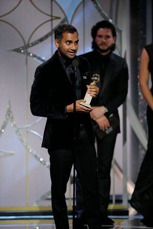 75th ANNUAL GOLDEN GLOBE AWARDS -- Pictured: Aziz Ansari, winner Best Performance by  Photo