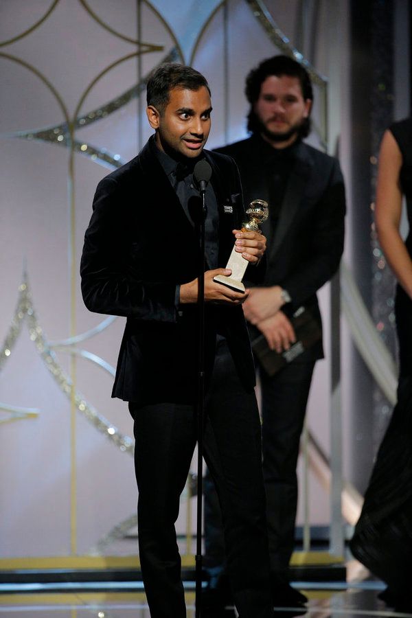 75th ANNUAL GOLDEN GLOBE AWARDS -- Pictured: Aziz Ansari, winner Best Performance by  Photo