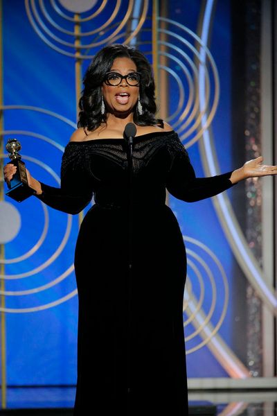 75th ANNUAL GOLDEN GLOBE AWARDS -- Pictured: Oprah Winfrey, Winner, Cecil B. Demille  Photo
