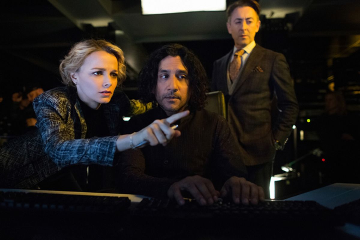 (L-R) Bojana Novakovic as Lizzie Needham, Naveen Andrews as Julian Cousins and Alan Cumming as Dr. Dylan Reinhart Photo credit: Francisco Roman/ Â©2017 CBS  at 