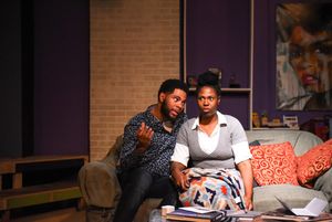 (left to right) Jeffery Owen Freelon Jr. and Tiffany Oglesby in The New Colony’s world premiere of THE LIGHT. Photo by Evan Hanover. @ BroadwayWorld (left to right) Jeffery Owen Freelon Jr. and Tiffany Oglesby in The New Colony‿ Photo