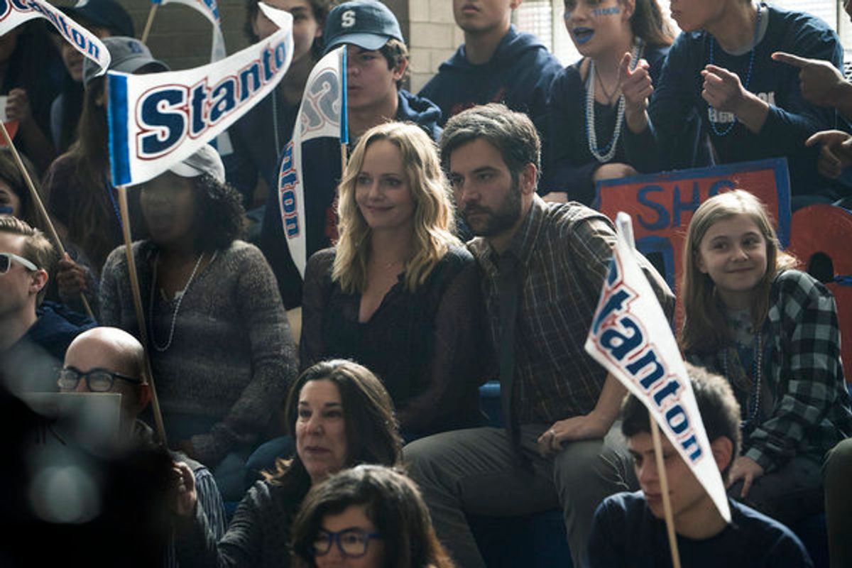 RISE -- 'Pilot' Episode 101 -- Pictured: (l-r) Marley Shelton as Gail Mazzuchelli, Josh Radnor as Lou Mazzuchelli -- (Photo by: Peter Kramer/NBC) at 