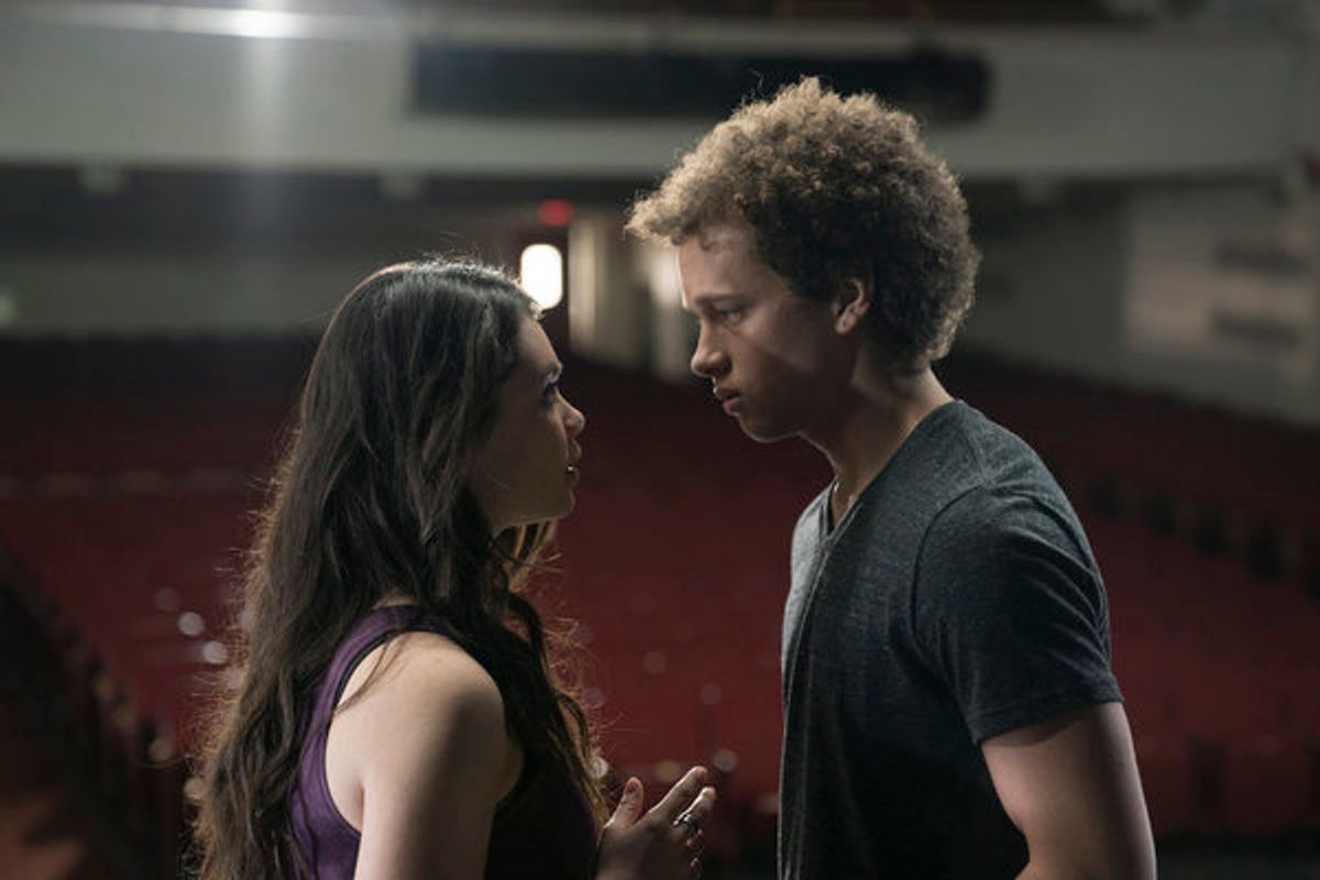 RISE -- 'Pilot' Episode 101 -- Pictured: (l-r) Auli'i Cravalho as Lilette Suarez, Damon J. Gillespie as Robbie Thorne -- (Photo by: Peter Kramer/NBC) at 