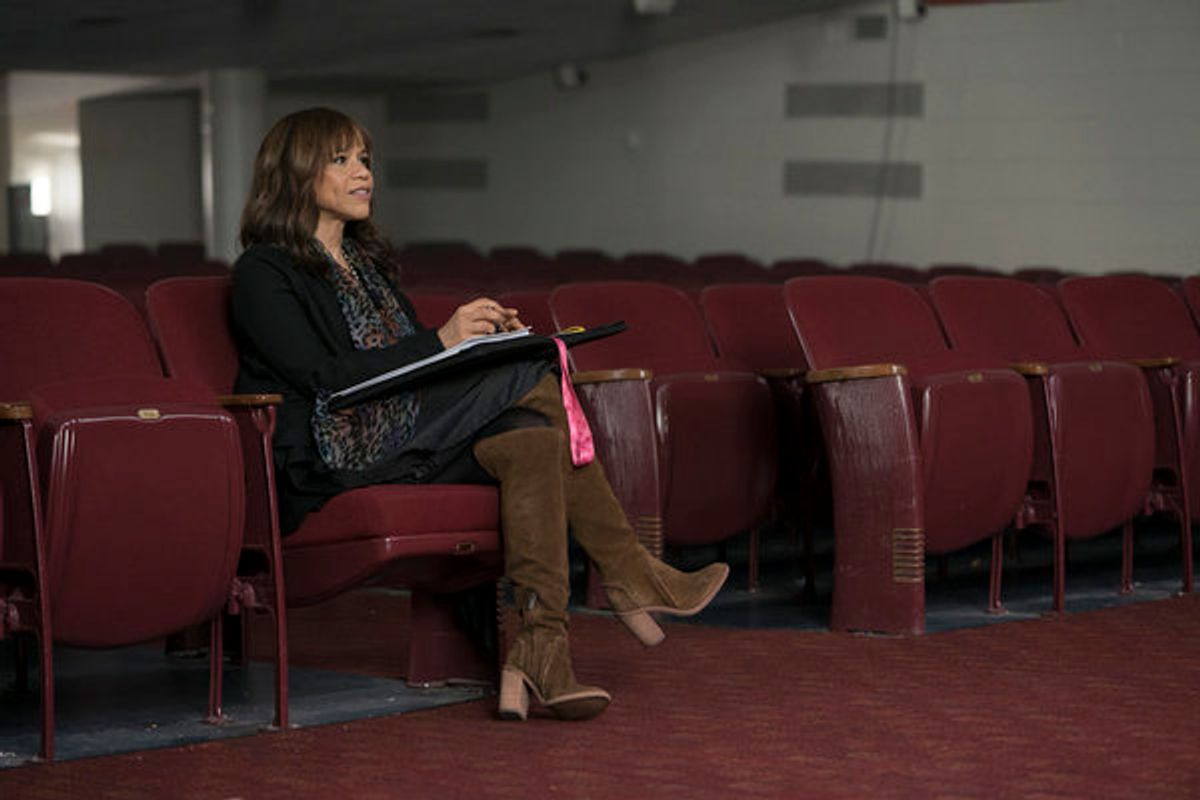 RISE -- 'Pilot' Episode 101 -- Pictured: Rosie Perez as Tracey Wolfe -- (Photo by: Peter Kramer/NBC) at 