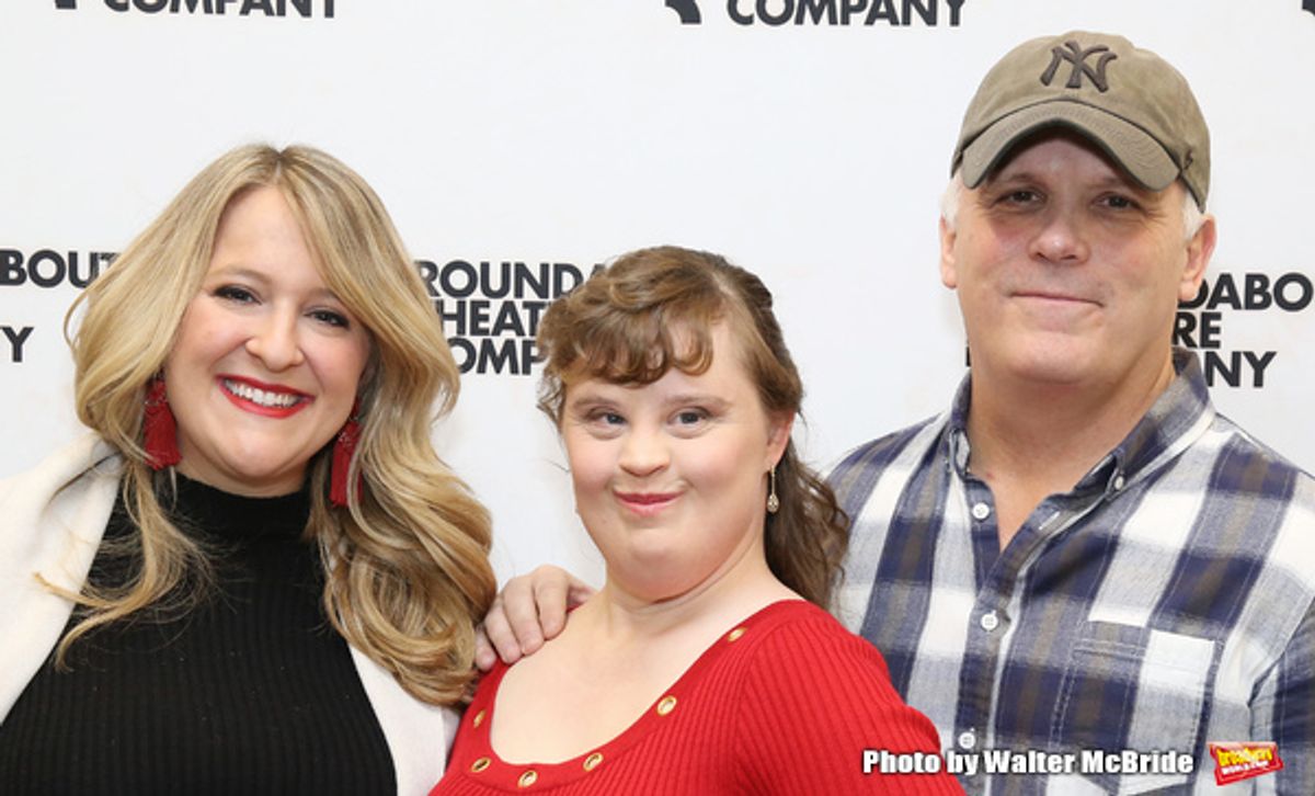 Lindsey Ferrentino, Jamie Brewer and Scott Ellis at 