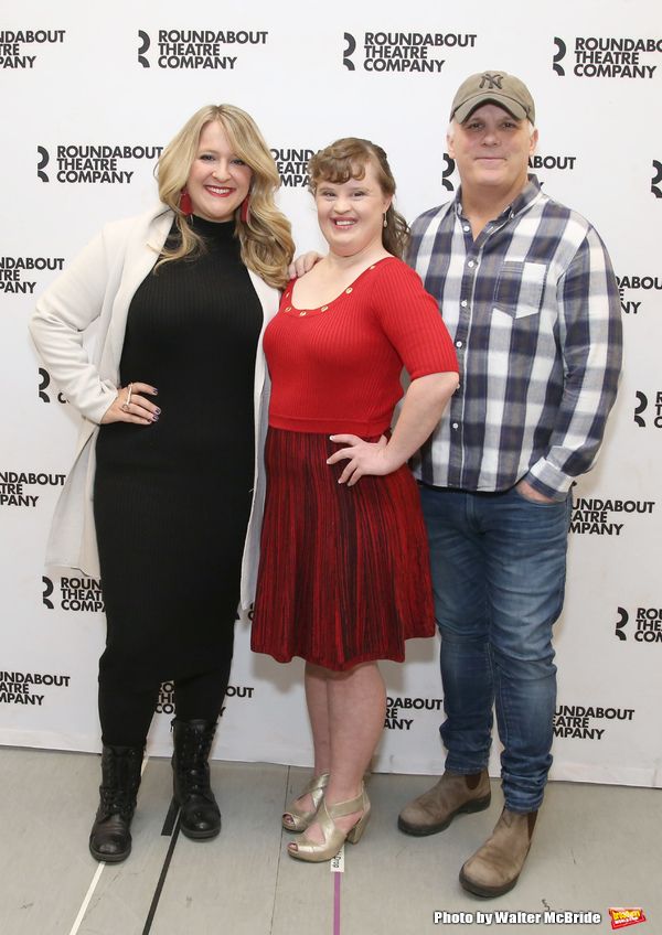 Lindsey Ferrentino, Jamie Brewer and Scott Ellis Photo