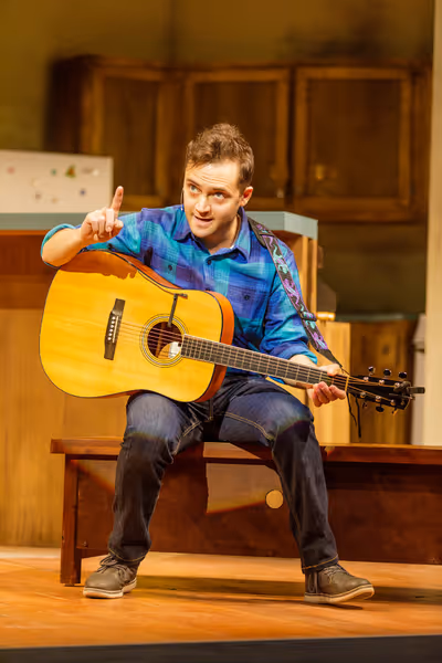Alan Schmuckler as Narrator Josh in The Other Josh Cohen. Photo by Goat Factory Media Photo