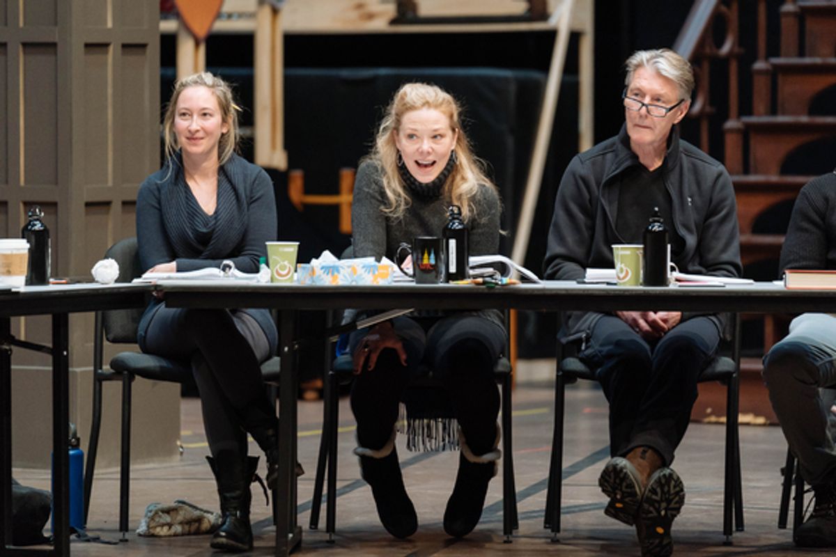 Actors Jessie Fisher, Kathryn Meisle and Byron Jennings at 