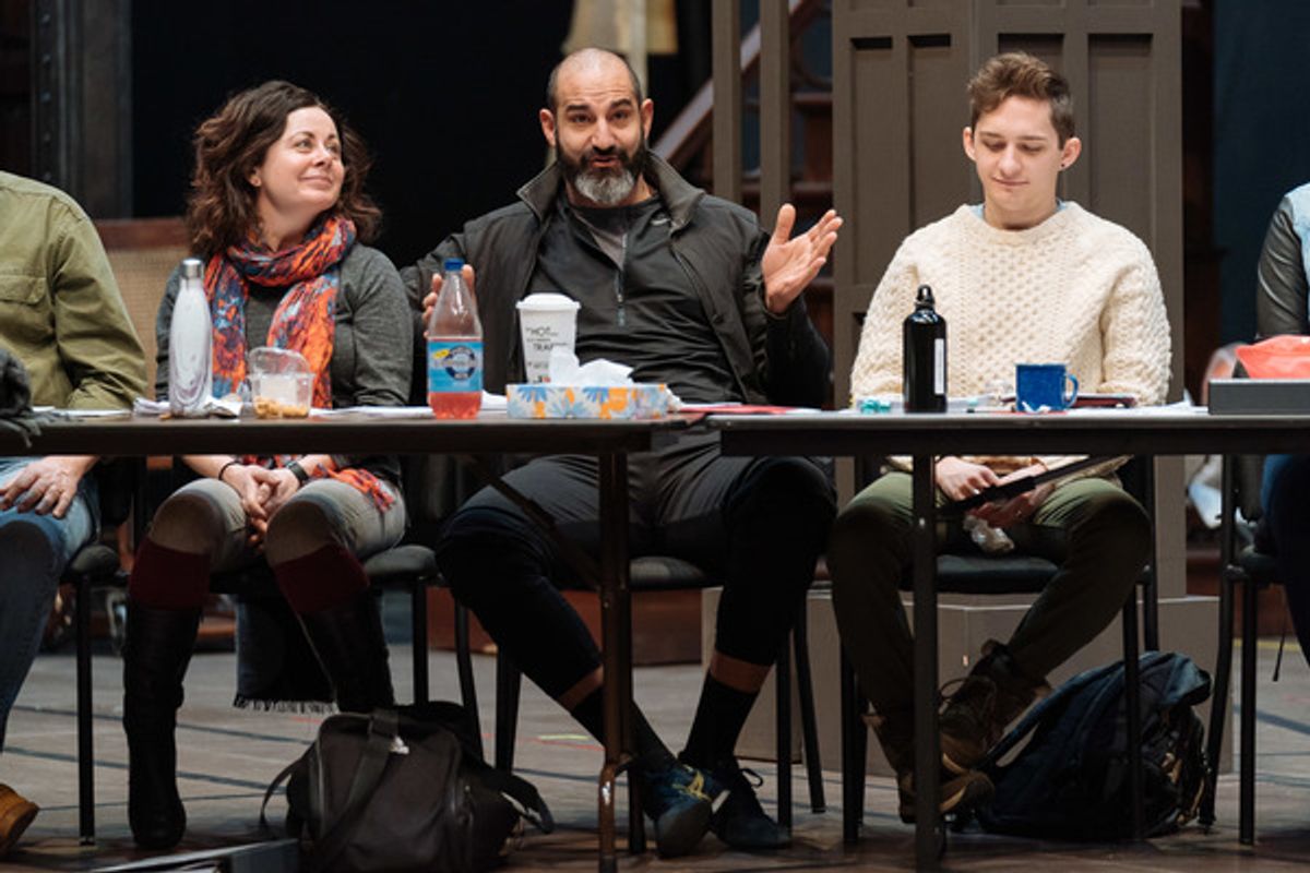 Actors Geraldine Hughes, Brian Abraham and James Romney at 