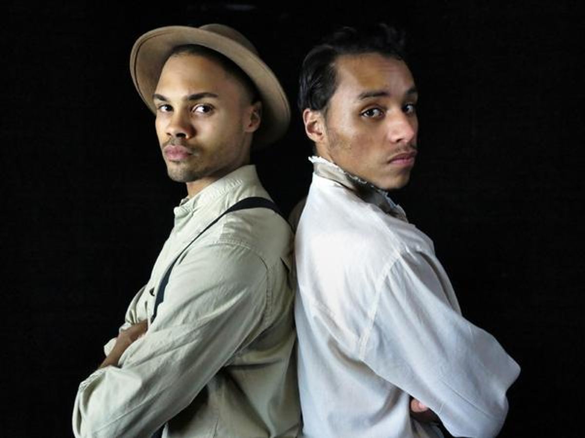 (R) Justin Foster as Charley Cade,  (L) Brian Christopher Scott as his father at 