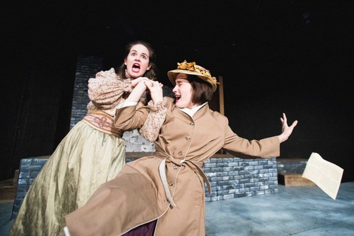  'Repeat after me. A chorus girl is not a whore.â€ Hilda (C. Jaye Miller) corrects Gertrude (Scottie Caldwell) in Babes With Blades Theatre Companyâ€™s THE GOOD FIGHT at 