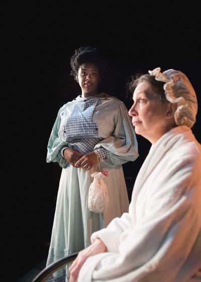 Seeking guidance, Emily Wilding Davison (Taylor Raye) visits a recuperating Emmeline  Photo