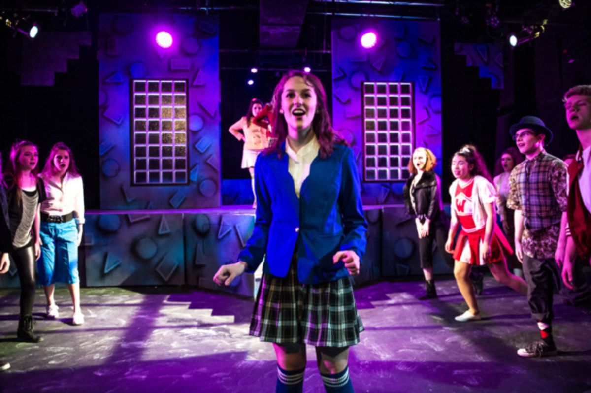 Leah Reineck (center) as Veronica Sawyer with the ensemble of HEATHERS THE MUSICAL: High School Edition. Photo courtesy of Bruce F Press Photography.  at 