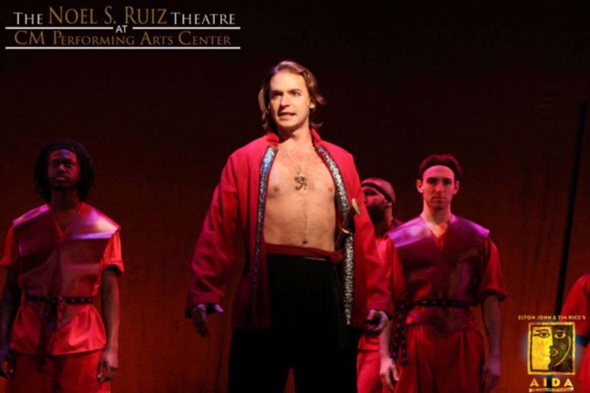 Bobby Peterson as Radames in Elton John & Tim Rice's AIDA at The Noel S. Ruiz Theatre.

Photo Credit: Lisa Schindlar at 