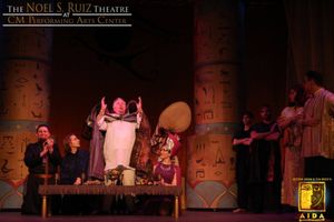 Carl Tese as Zoser, Bobby Peterson as Radames, Barry Johnson as Pharaoh, and Marielle Photo