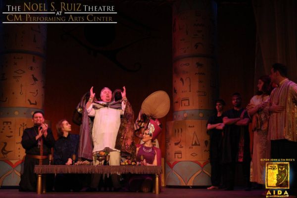 Carl Tese as Zoser, Bobby Peterson as Radames, Barry Johnson as Pharaoh, and Marielle Photo