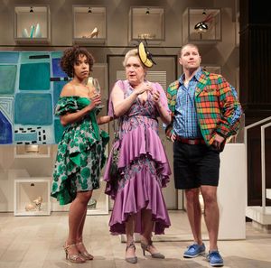 Katrina (Erica Dorfler, left), Rene (Kristine Nielsen), and Reg (Elan Zafir) observin Photo