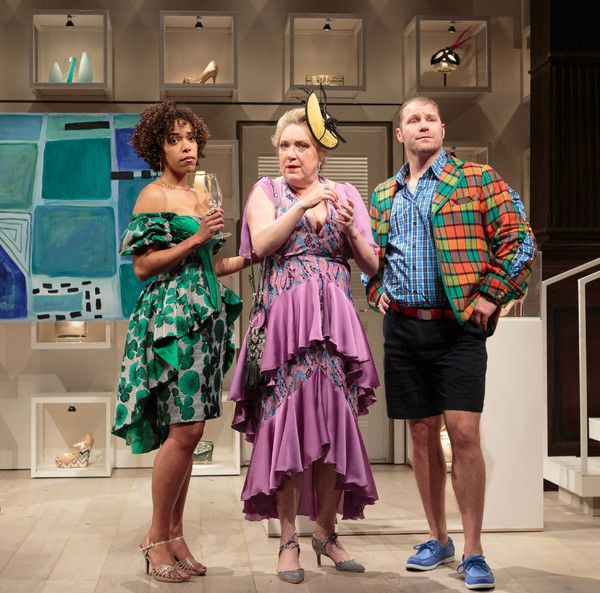 Katrina (Erica Dorfler, left), Rene (Kristine Nielsen), and Reg (Elan Zafir) observin Photo