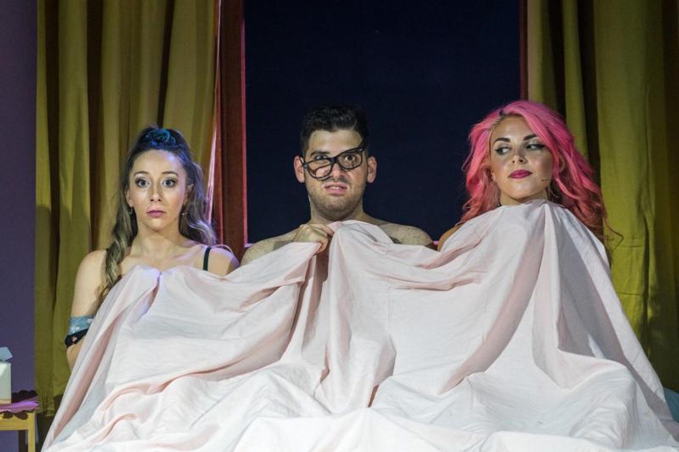 Review: THREE IN THE BED Is A Raucous Romp Through The Twisted Sheets Of Young Love And Lust  Image
